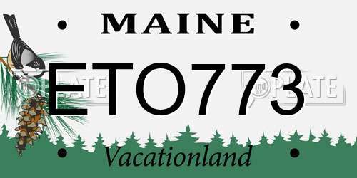 ETO773 Maine License Plate