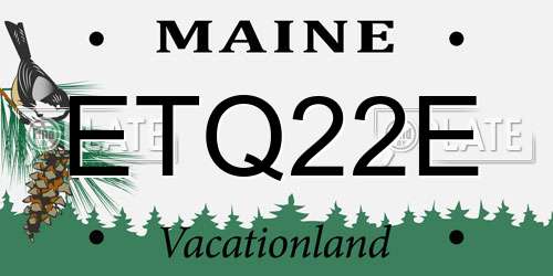 ETQ22E Maine License Plate