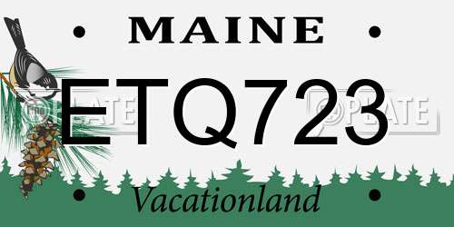 ETQ723 Maine License Plate