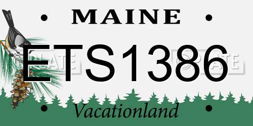 ETS1386 Maine License Plate