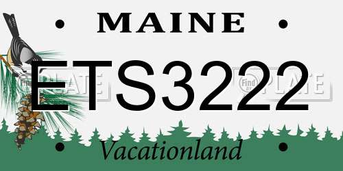 ETS3222 Maine License Plate