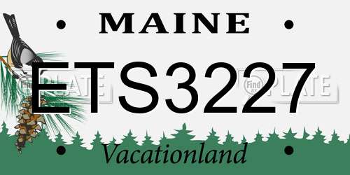 ETS3227 Maine License Plate