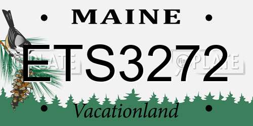 ETS3272 Maine License Plate