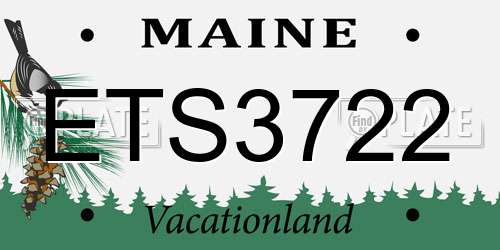 ETS3722 Maine License Plate