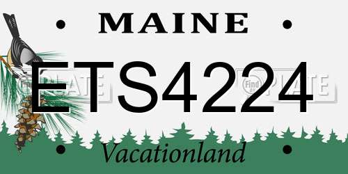 ETS4224 Maine License Plate