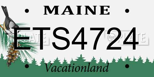 ETS4724 Maine License Plate