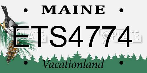 ETS4774 Maine License Plate