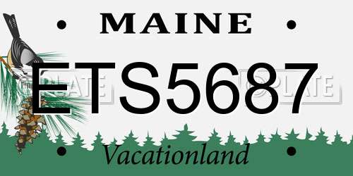 ETS5687 Maine License Plate