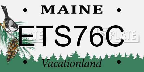 ETS76C Maine License Plate