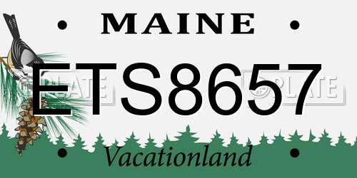 ETS8657 Maine License Plate