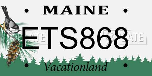 ETS868 Maine License Plate