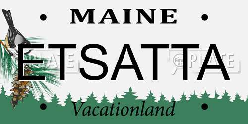 ETSATTA Maine License Plate