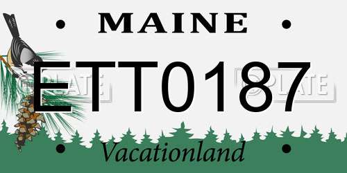 ETT0187 Maine License Plate