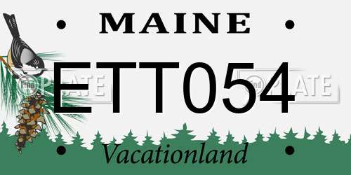 ETT054 Maine License Plate