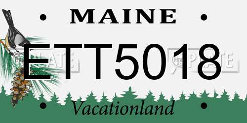 ETT5018 Maine License Plate