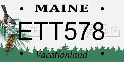ETT578 Maine License Plate