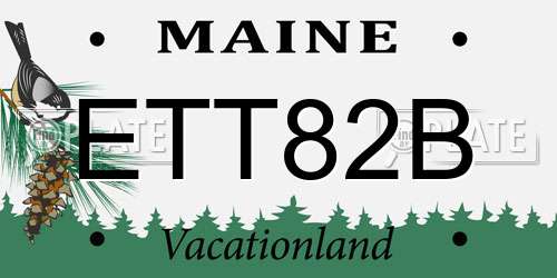 ETT82B Maine License Plate