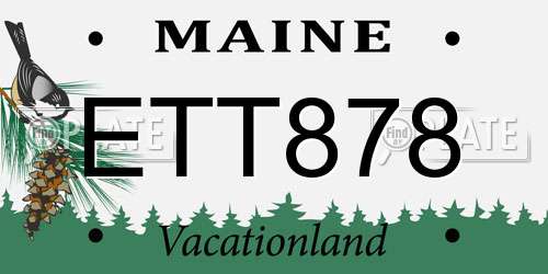 ETT878 Maine License Plate