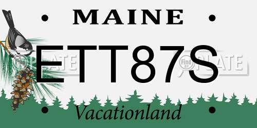 ETT87S Maine License Plate