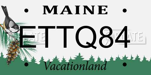 ETTQ84 Maine License Plate