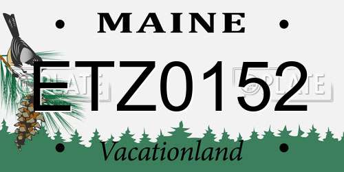 ETZ0152 Maine License Plate