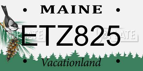 ETZ825 Maine License Plate