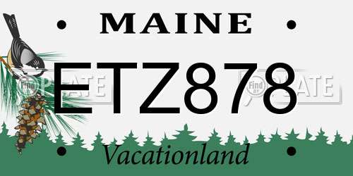 ETZ878 Maine License Plate