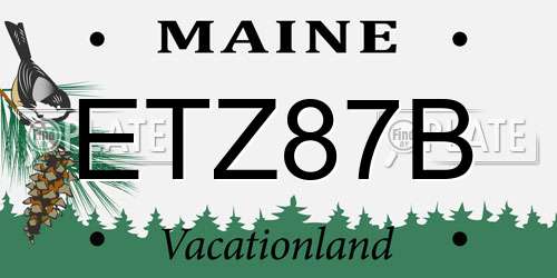 ETZ87B Maine License Plate