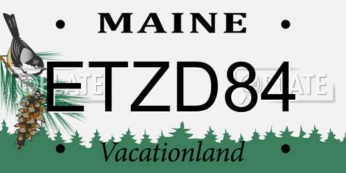 ETZD84 Maine License Plate