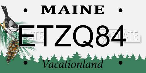 ETZQ84 Maine License Plate