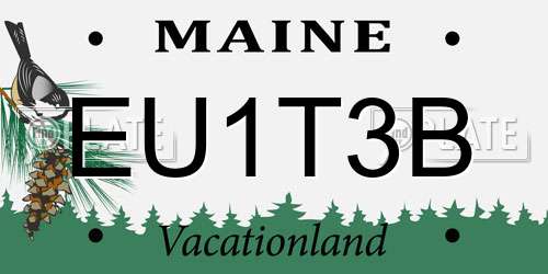 EU1T3B Maine License Plate