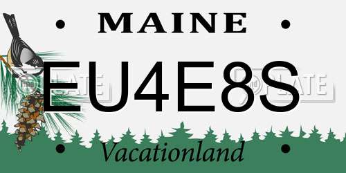 EU4E8S Maine License Plate
