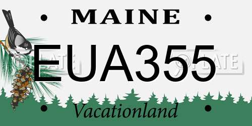 EUA355 Maine License Plate