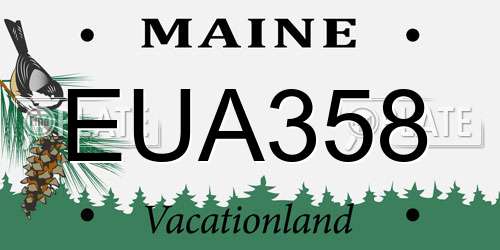 EUA358 Maine License Plate