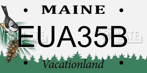 EUA35B Maine License Plate