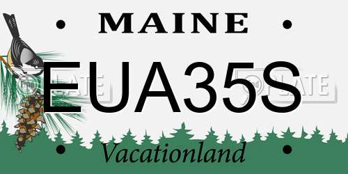 EUA35S Maine License Plate