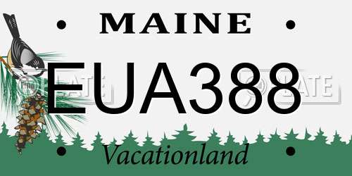 EUA388 Maine License Plate