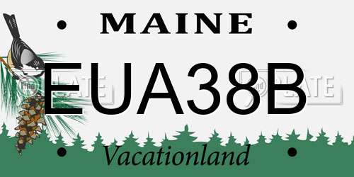 EUA38B Maine License Plate