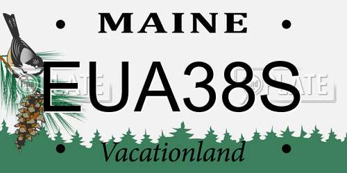 EUA38S Maine License Plate