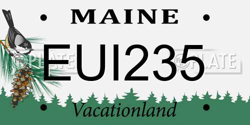 EUI235 Maine License Plate
