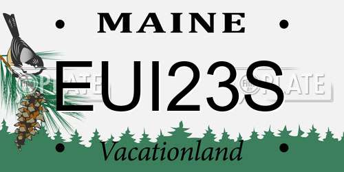 EUI23S Maine License Plate