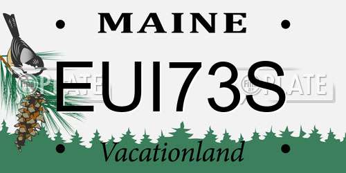 EUI73S Maine License Plate