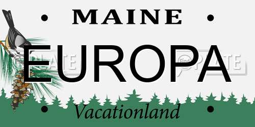 EUROPA Maine License Plate