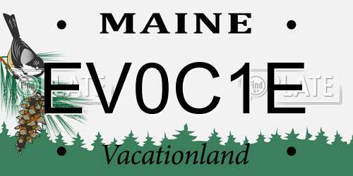 EV0C1E Maine License Plate