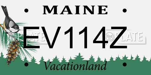EV114Z Maine License Plate