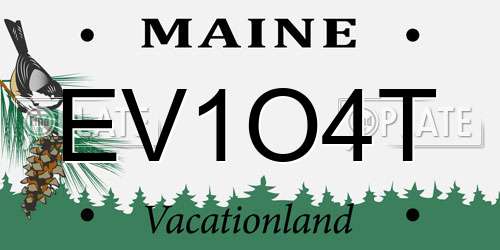 EV1O4T Maine License Plate