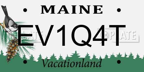 EV1Q4T Maine License Plate