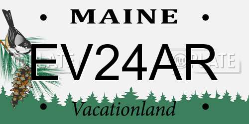 EV24AR Maine License Plate