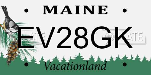 EV28GK Maine License Plate
