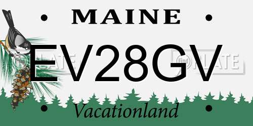EV28GV Maine License Plate